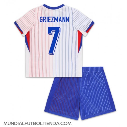 Camiseta Francia Antoine Griezmann #7 Segunda Equipación Replica Eurocopa 2024 para niños mangas cortas (+ Pantalones cortos)